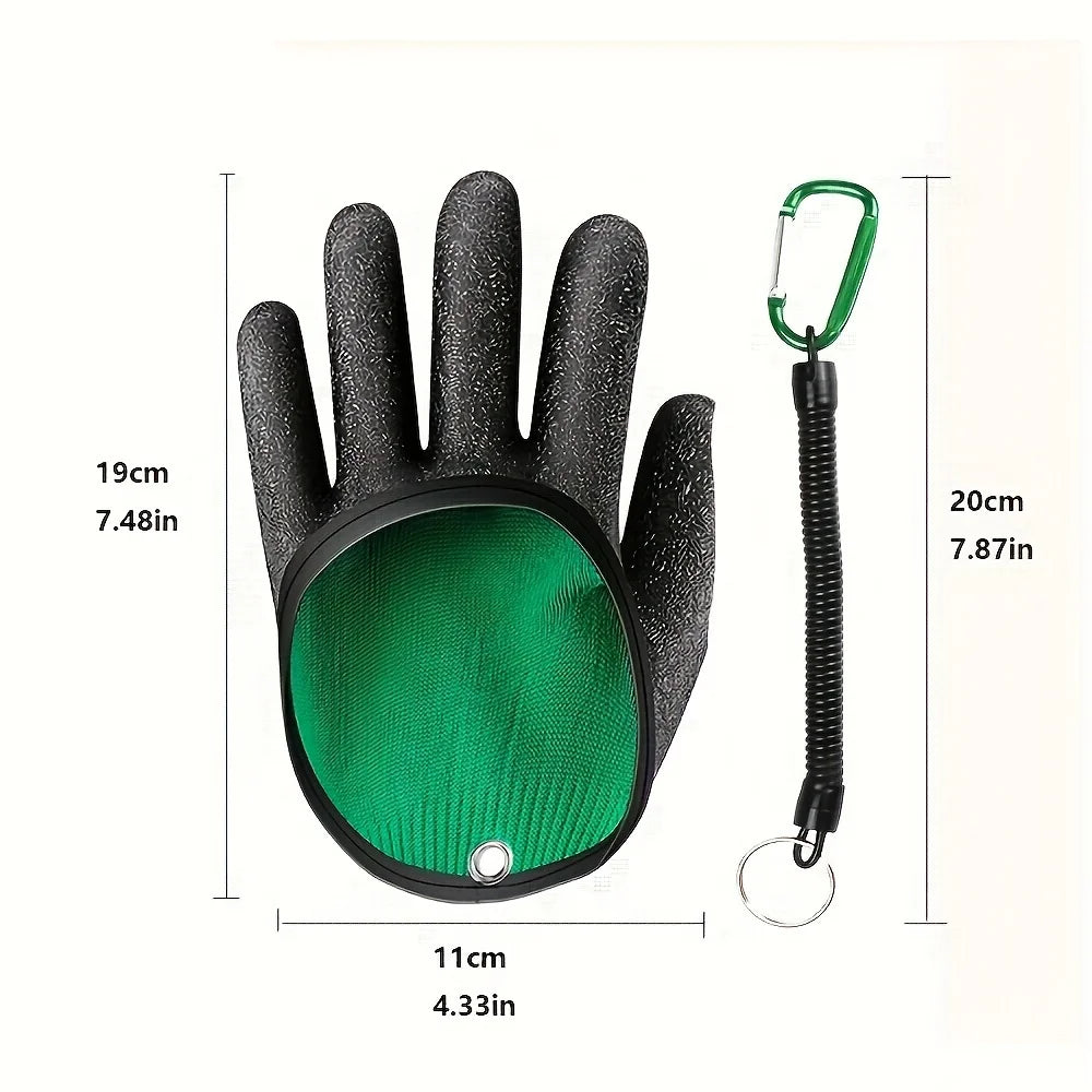 1 Pair Non-Slip Fishing Gloves with Lanyard, Waterproof Saltwater Fishing Gloves-Fishing-Specific Design, Essential Fishing Gear