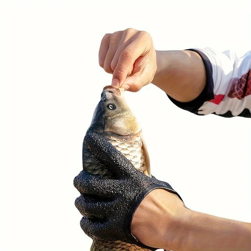 1 Pair Non-Slip Fishing Gloves with Lanyard, Waterproof Saltwater Fishing Gloves-Fishing-Specific Design, Essential Fishing Gear