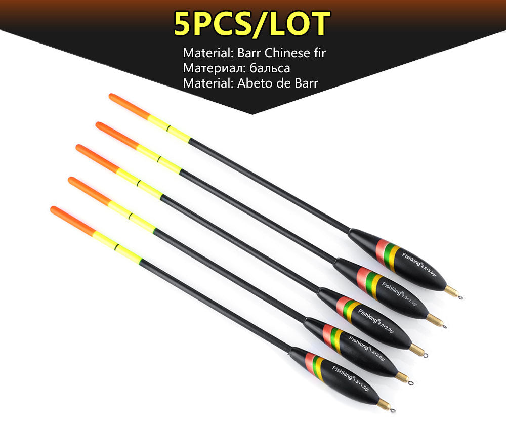 5 Pieces of Outdoor Fishing Gear Accessories for Fishing Float with Lead Shirt Wood, Large Buoyancy, and Thickened Tail