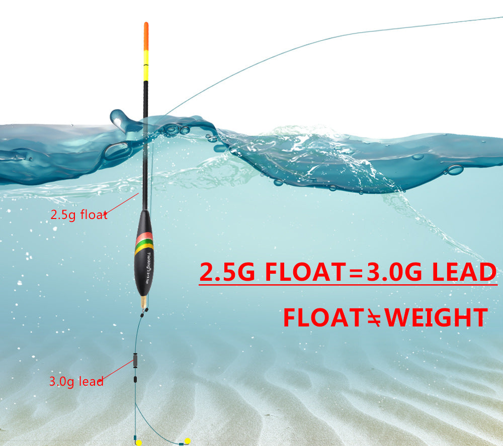 5 Pieces of Outdoor Fishing Gear Accessories for Fishing Float with Lead Shirt Wood, Large Buoyancy, and Thickened Tail