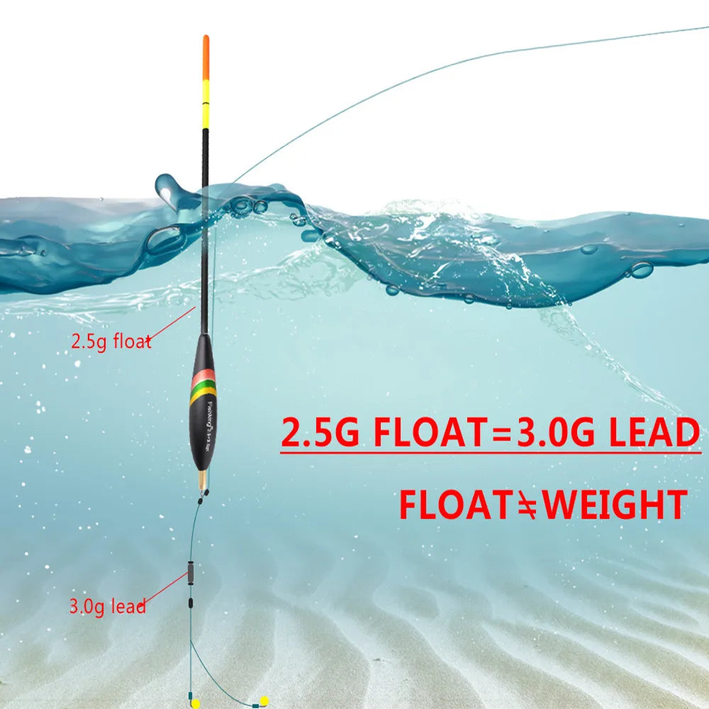 5 Pieces of Outdoor Fishing Gear Accessories for Fishing Float with Lead Shirt Wood, Large Buoyancy, and Thickened Tail