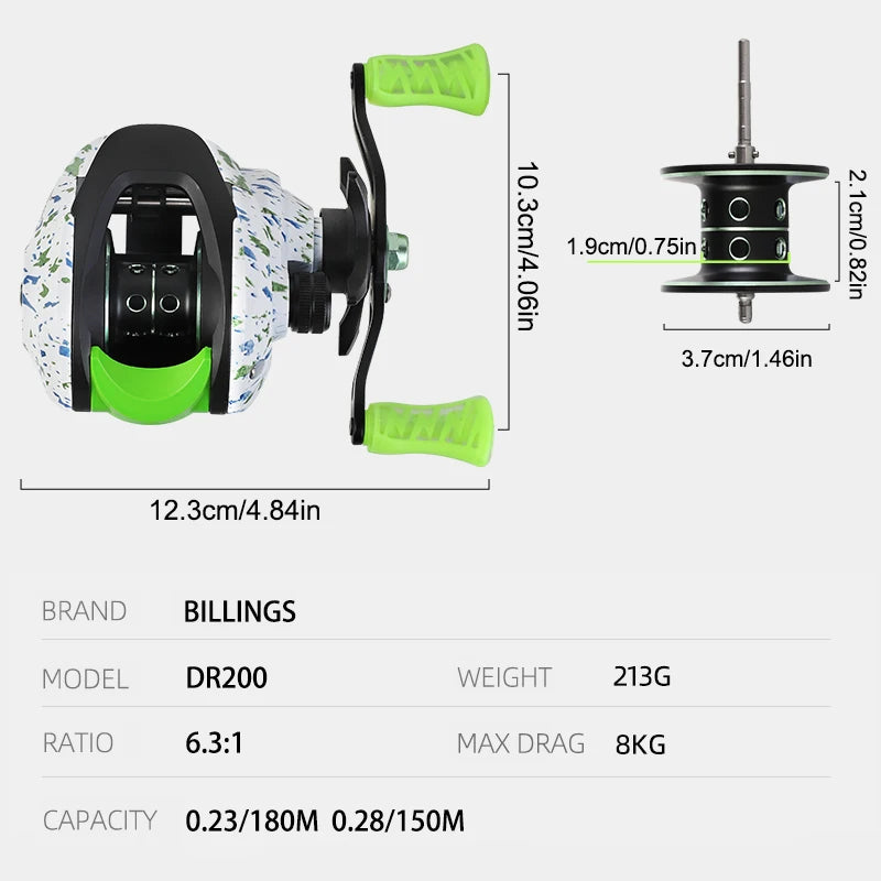 BILLINGS 6.3:1 Baitcaster Reel