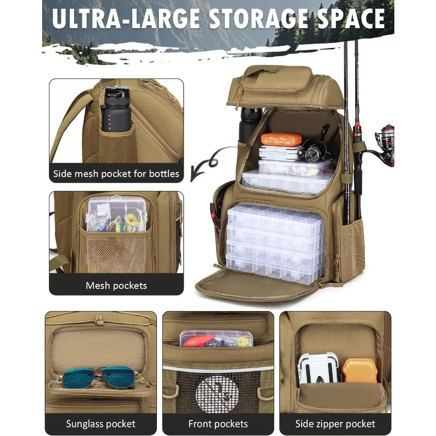 HAMBOLY 50L Fishing Backpack