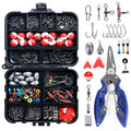263pcs/Set Fishing Accessories Set with Tackle Box Including Plier Jig Hooks Sinker Weight Swivels Snaps Sinker Slides
