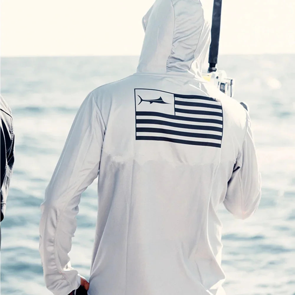 Sailing Gear Men Fishing Hooded Shirts Beach Blusas Para Pesca Fishing Jersey Performance Apparel Camisa De Pesca Uv Manga Longa