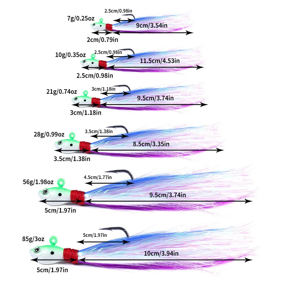 6-Piece Bucktail Jig Set