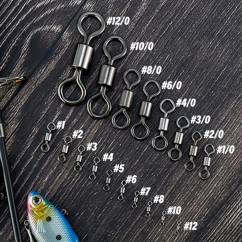 100pcs Swivel Fishing Gear, Stainless Steel Gear, for Seawater and Freshwater Fishing