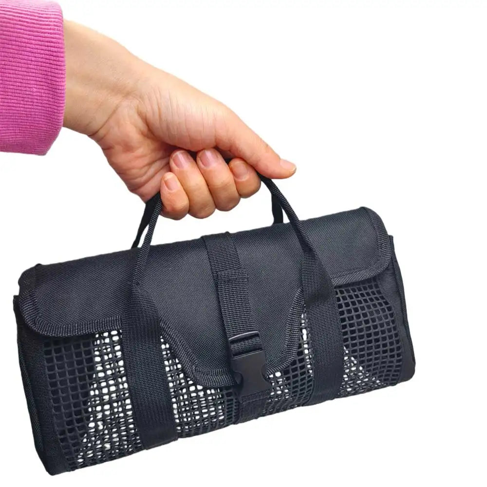 Heavy Duty Kayak Fishing Mesh Net Gear Bag Multi-Pool Tackle Organizer Storage Bag for Holds Fishing Pliers Reels Tools Lures
