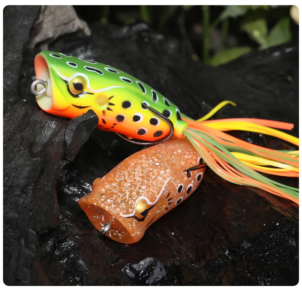 Frog Fishing Lures Gamakatsu Hook Long Cast Topwater Artificial Bait 16g Tractor Popper Lure Catch Pike Snakehead Fish Bass