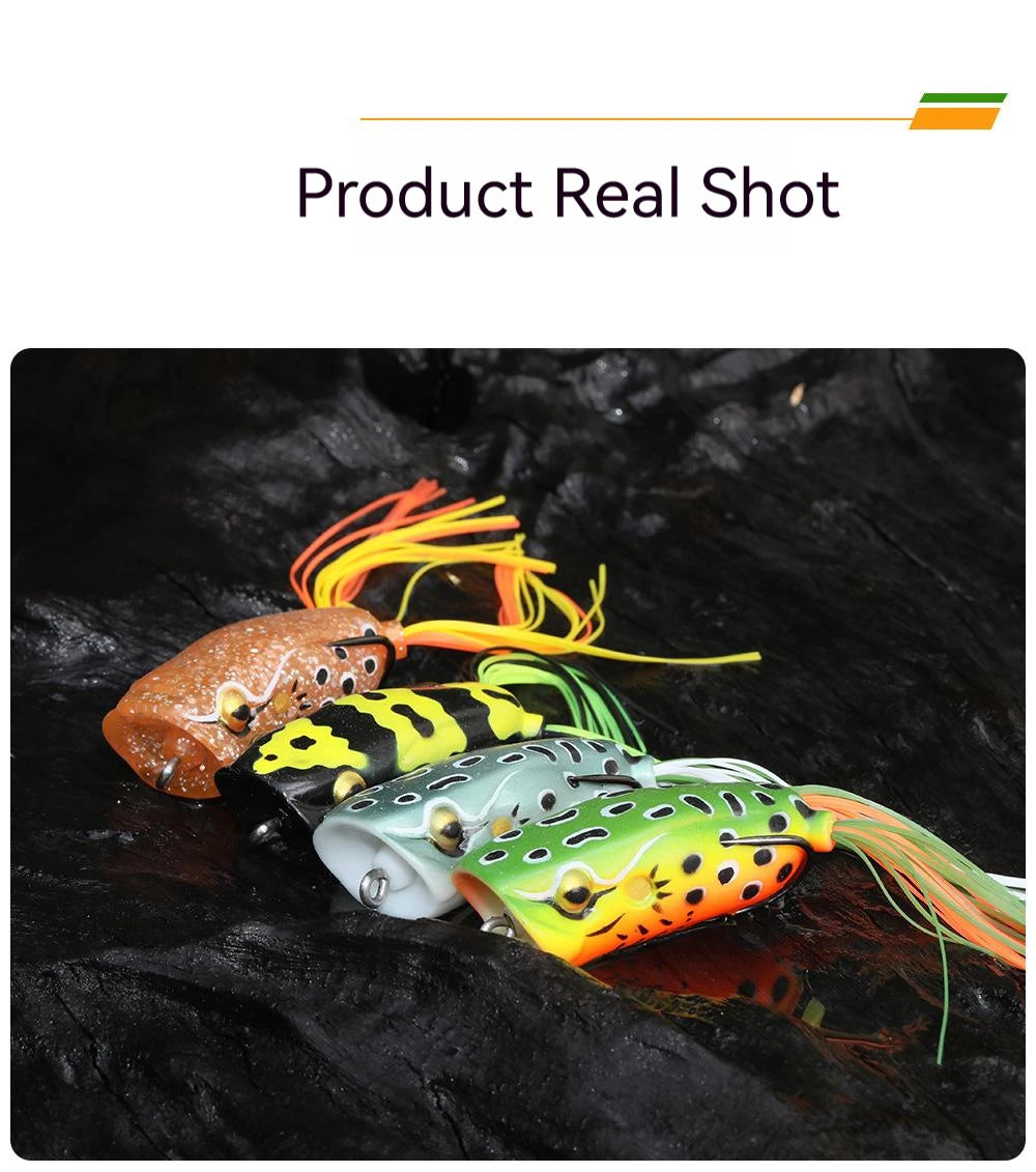 Frog Fishing Lures Gamakatsu Hook Long Cast Topwater Artificial Bait 16g Tractor Popper Lure Catch Pike Snakehead Fish Bass