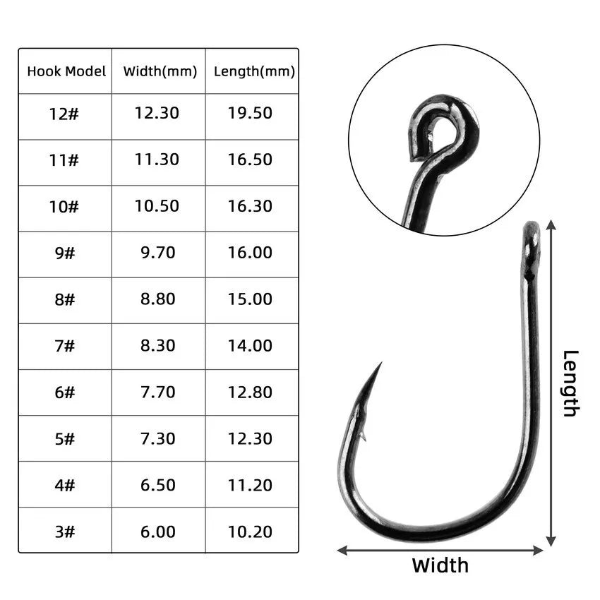 Fishing Accessories Fishing Gear 3-12 #500 Perforated Fish Hooks Set