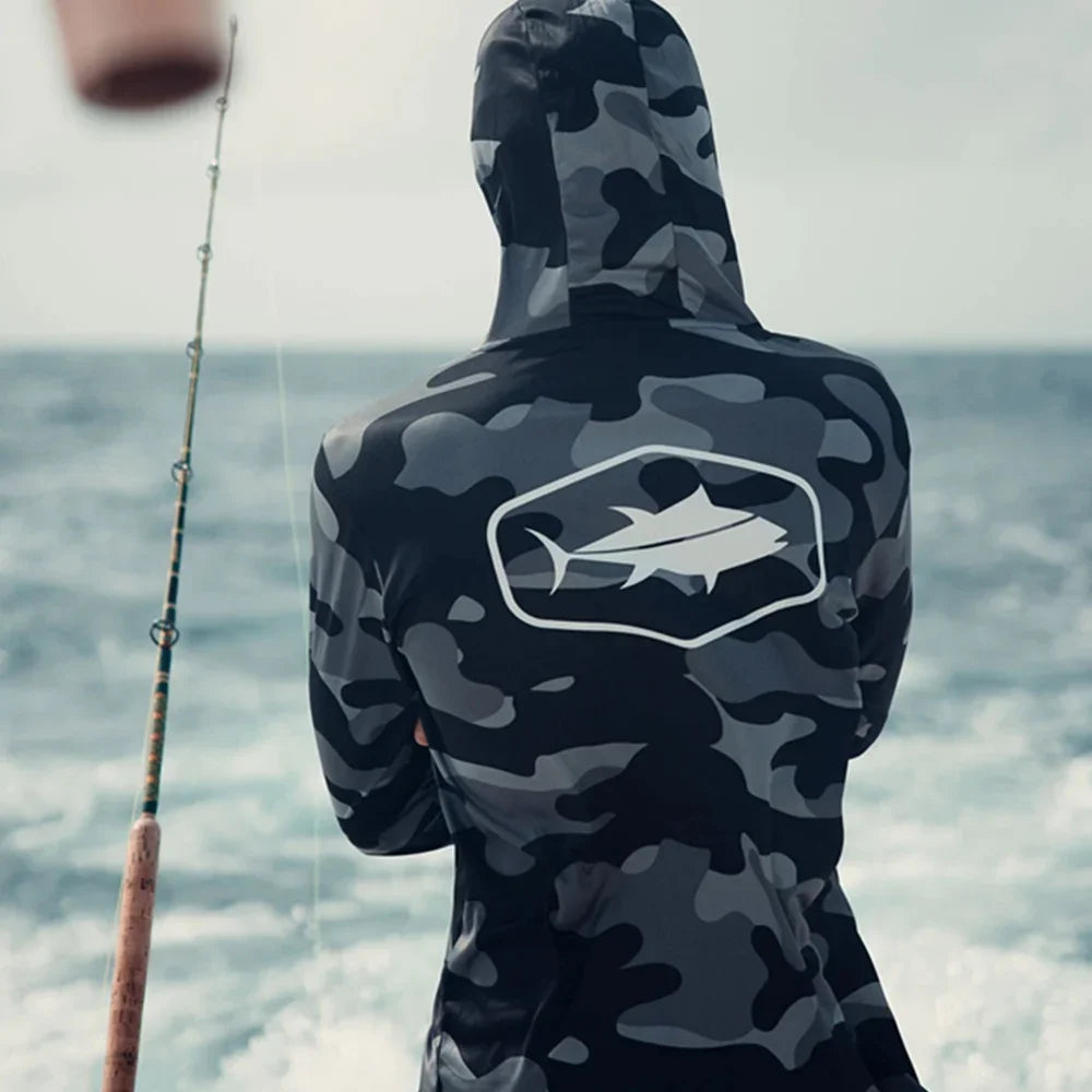 Sailing Gear Men Fishing Hooded Shirts Beach Blusas Para Pesca Fishing Jersey Performance Apparel Camisa De Pesca Uv Manga Longa