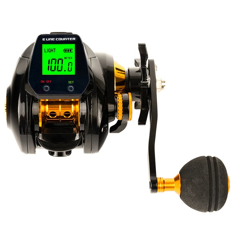 10kg high capacity saltwater fishing wheel large LED screen 7.2:1 high speed gear ratio combined alarm electronic counting reel