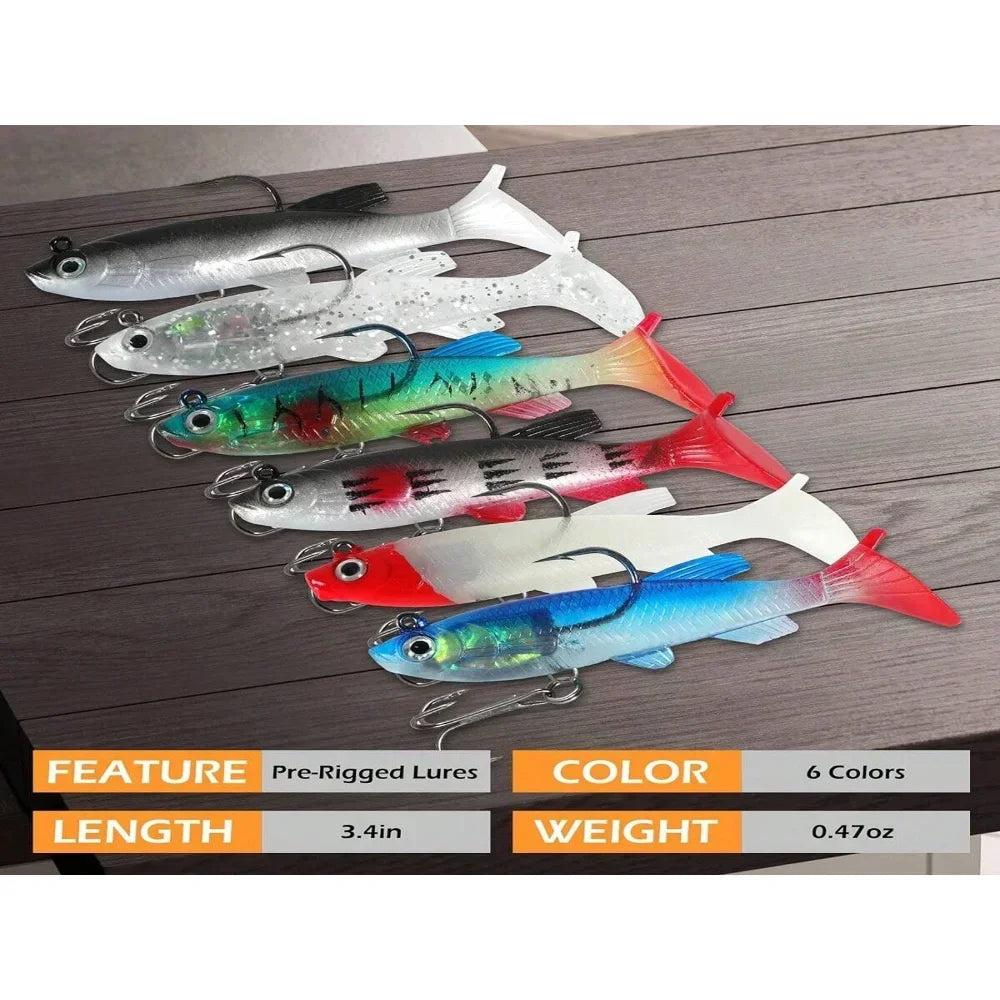 Pre-Rigged Paddle Tail Swimbaits