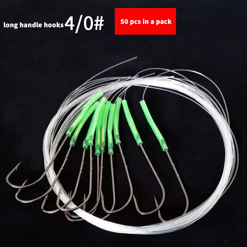 PD Fishing Gear Sea Fishing Double Back Barbs Long Shank Hooks Wire Hooks Hand Tied Hooks Sea Fishing Boat