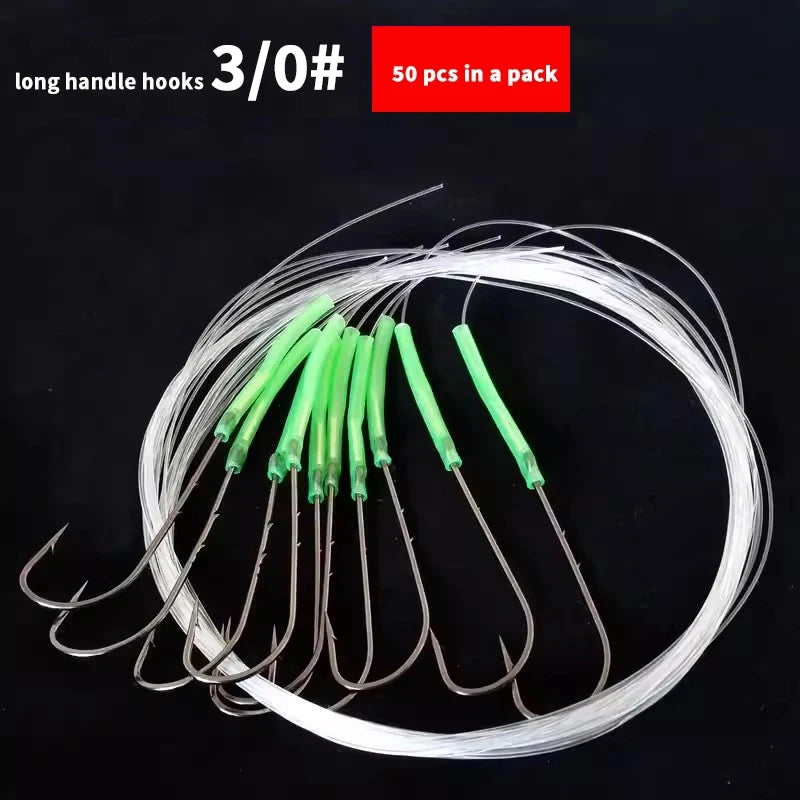 PD Fishing Gear Sea Fishing Double Back Barbs Long Shank Hooks Wire Hooks Hand Tied Hooks Sea Fishing Boat