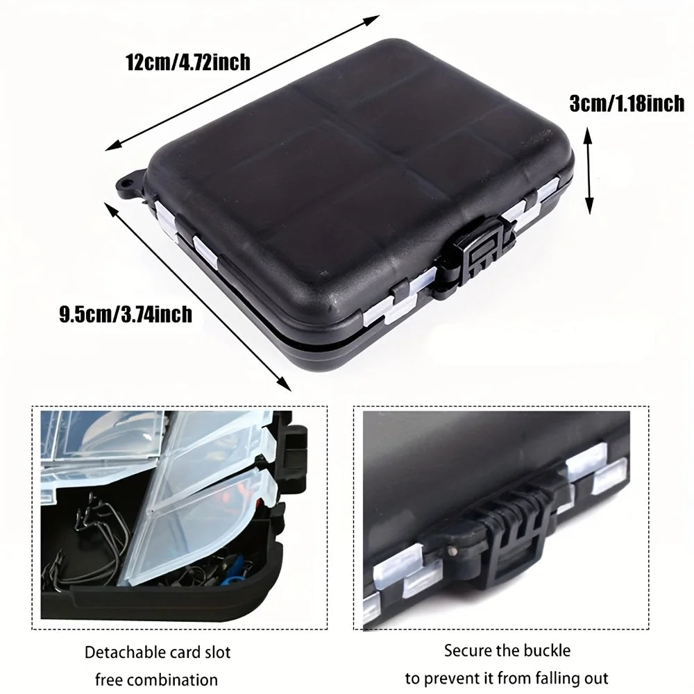 140 piece fishing gear kit, stainless steel swivel and float equipped snap button, durable black box suitable for anglers