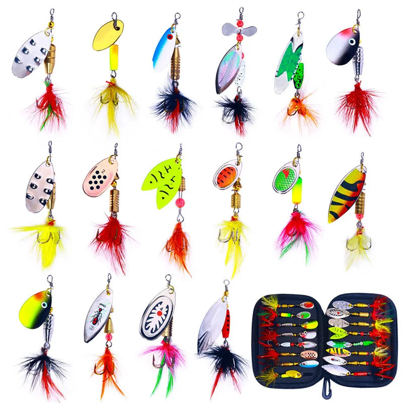 16-Piece Spinner Lure Kit