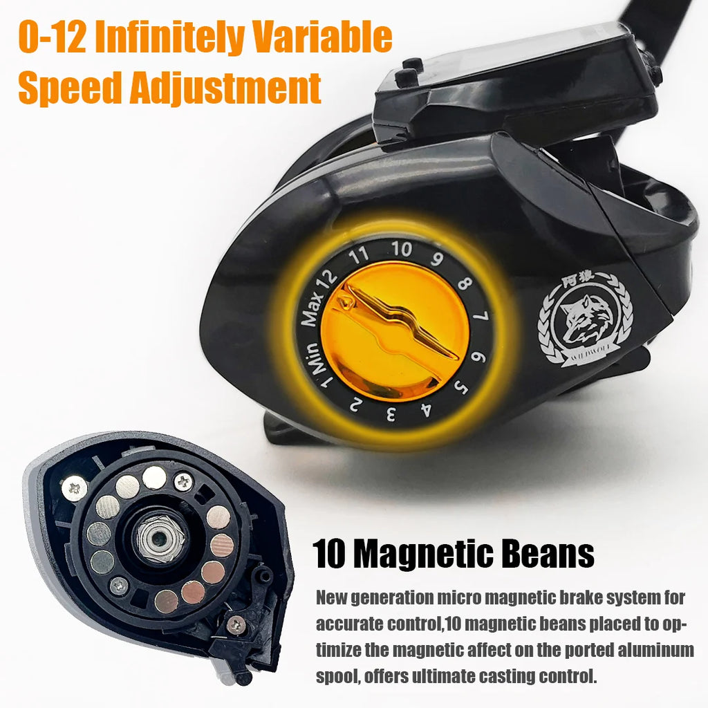 10kg high capacity saltwater fishing wheel large LED screen 7.2:1 high speed gear ratio combined alarm electronic counting reel