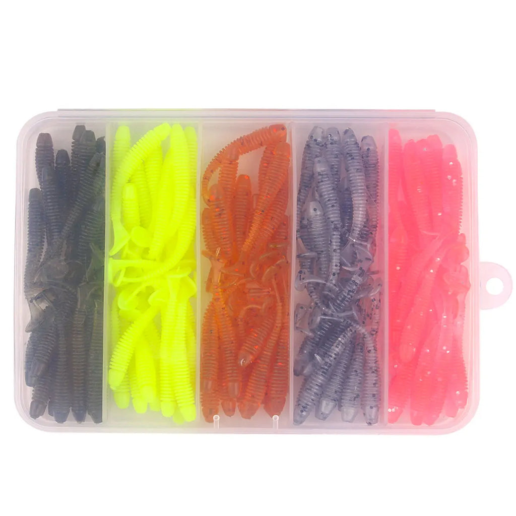 100-Piece Soft Worm Swimbait Kit
