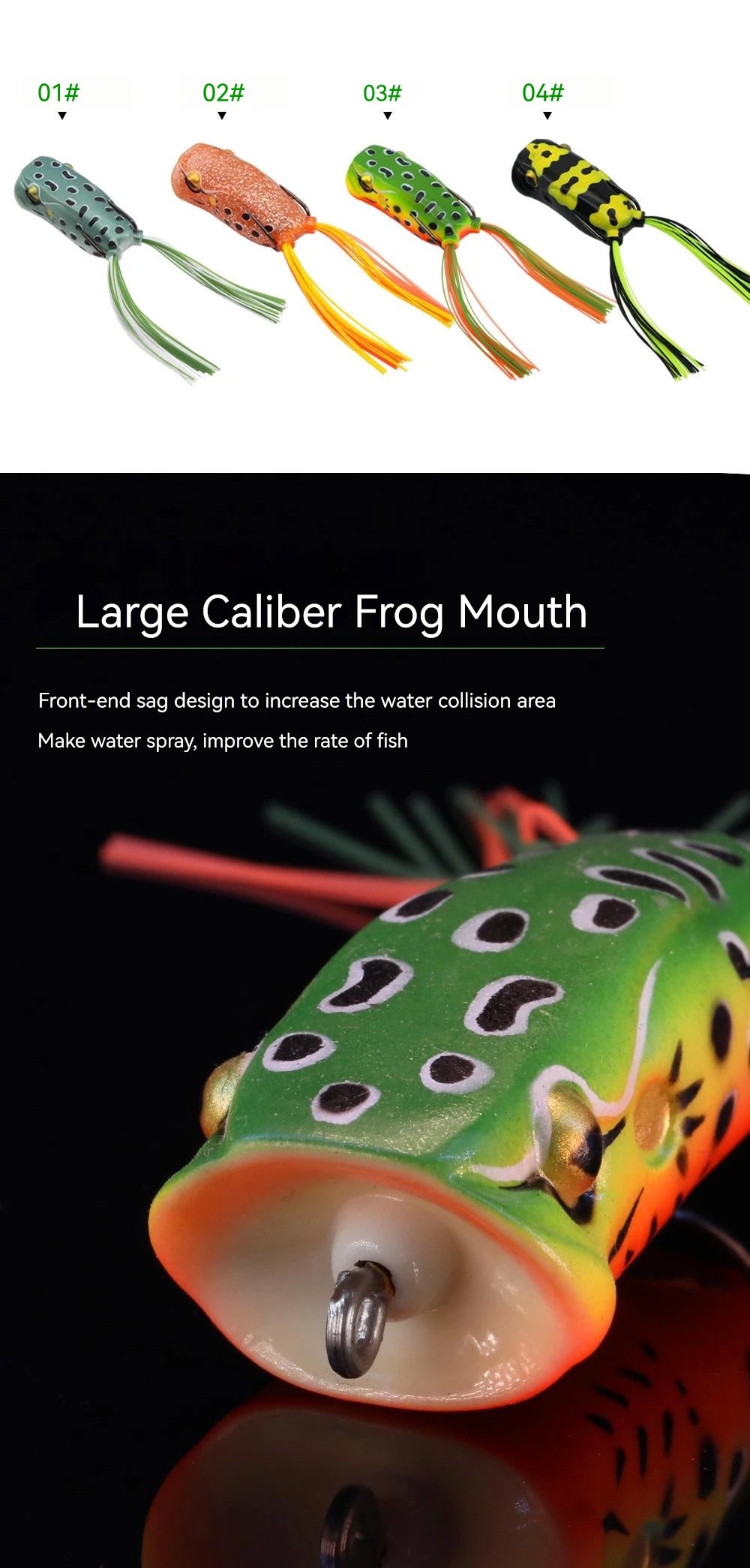 Frog Fishing Lures Gamakatsu Hook Long Cast Topwater Artificial Bait 16g Tractor Popper Lure Catch Pike Snakehead Fish Bass