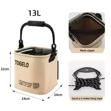 8L/13L Fishing Bucket Tackle Accessory Suitcase - Sports Entertainment Fishing Supplies All-in-One Gear Organizer