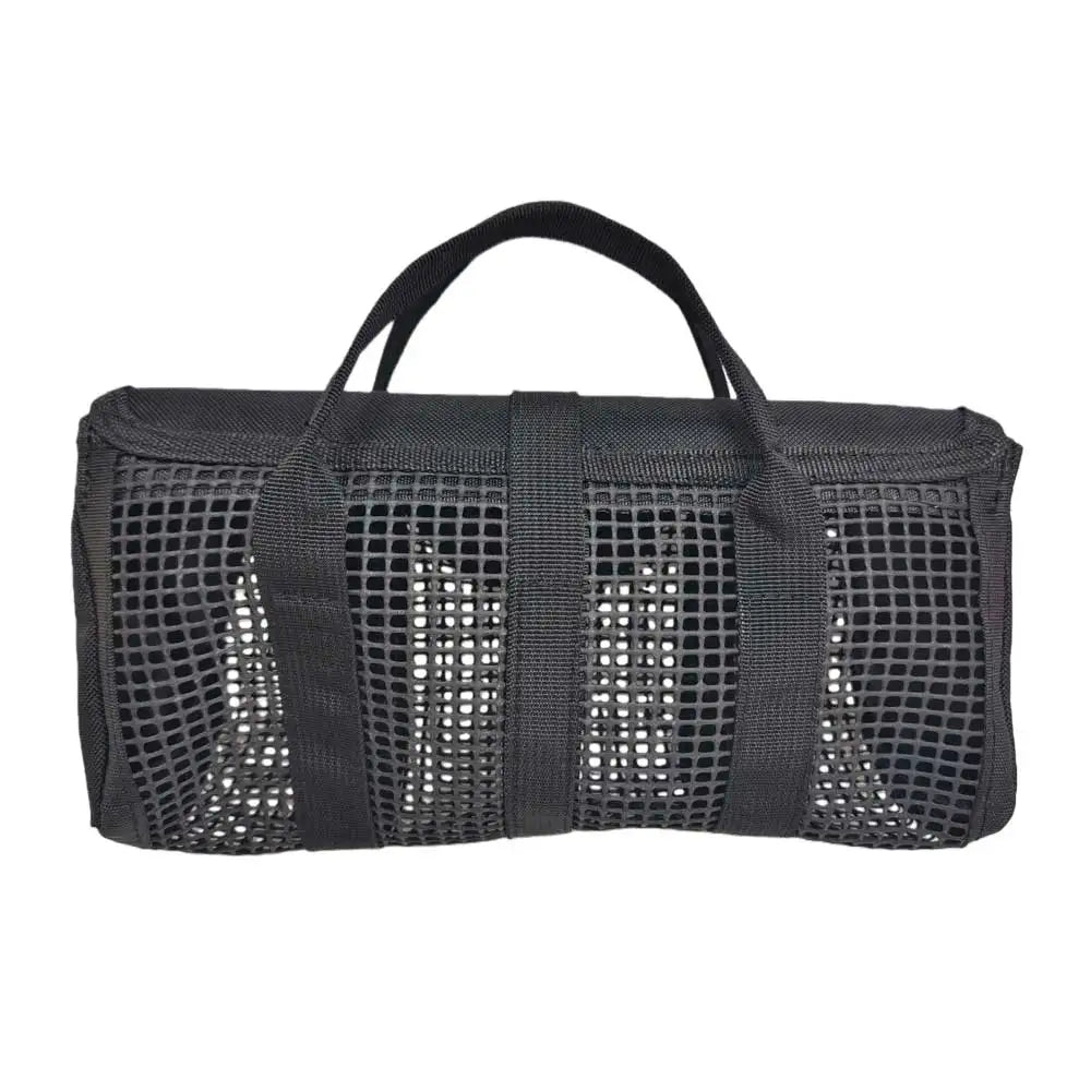 Heavy Duty Kayak Fishing Mesh Net Gear Bag Multi-Pool Tackle Organizer Storage Bag for Holds Fishing Pliers Reels Tools Lures