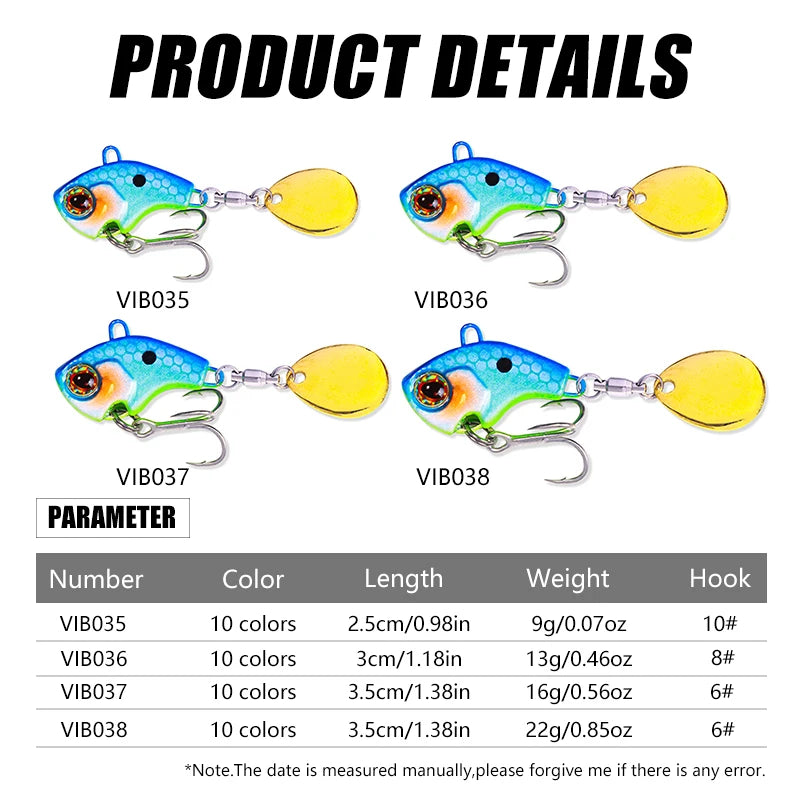 10-Piece VIB Spinner Lure Set