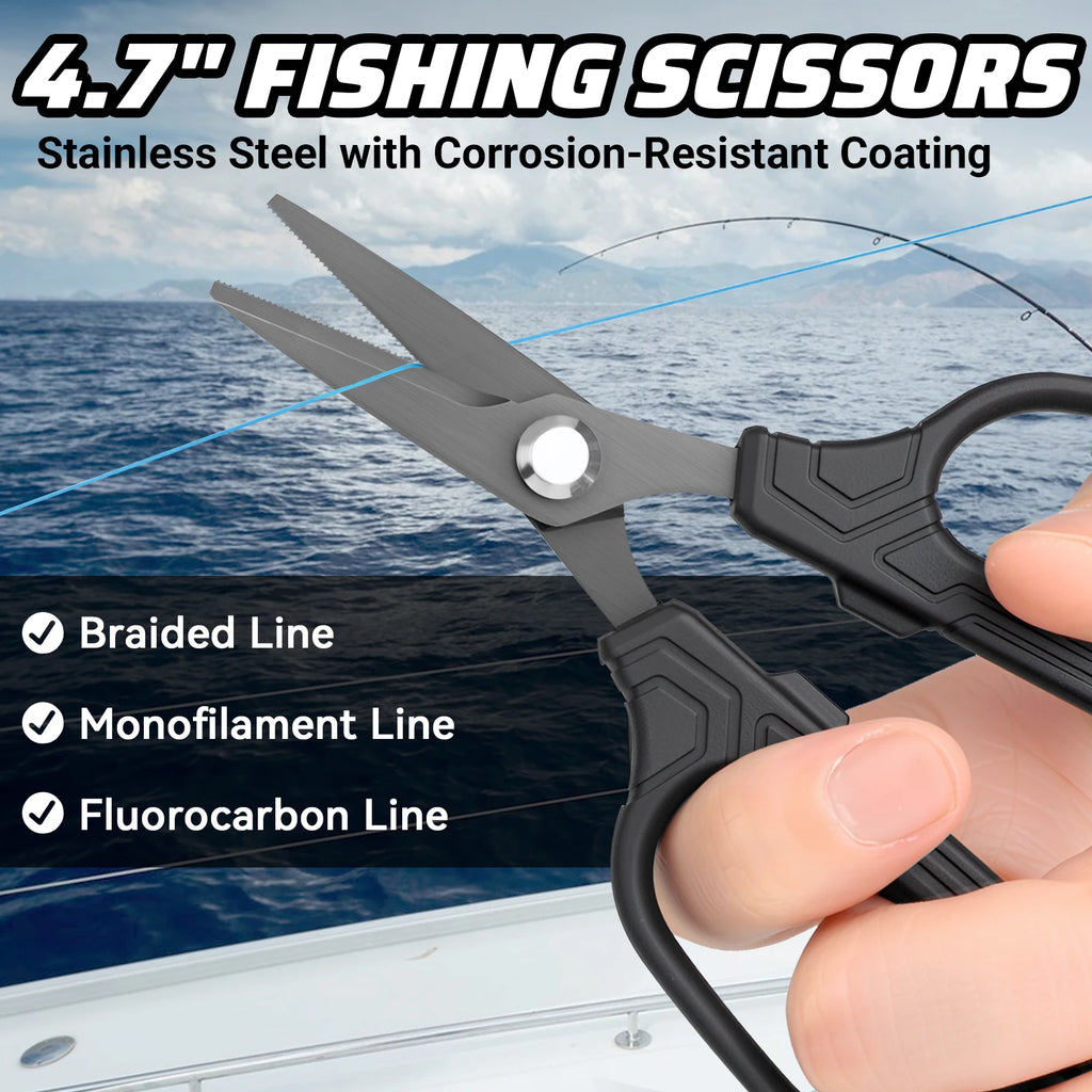 Fishing Tool Set Fishing Gear Fish Lip Gripper 12cm Fishing Scissors 20cm Fishing Pliers with Lanyard Fishing Tool Accessories