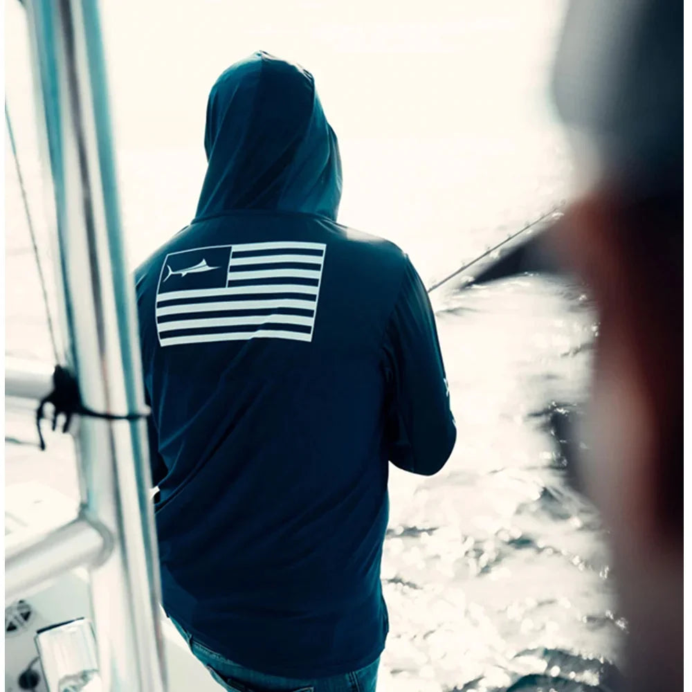 Sailing Gear Men Fishing Hooded Shirts Beach Blusas Para Pesca Fishing Jersey Performance Apparel Camisa De Pesca Uv Manga Longa