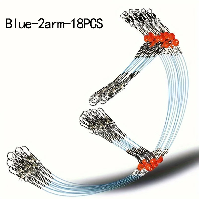 18PCS Fishing Leaders,Saltwater Tackle Rig with Swivels Snap, High-Strength Fishing Wire Gear Equipment for Lures Bait