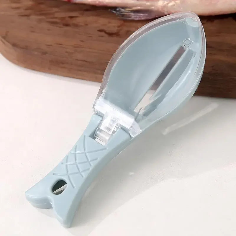 Fish Scales Graters Scraper Fish Cleaning Tool Scraping Scales Device with Cover Home Fishing Cleaning Peeler Kitchen Tool