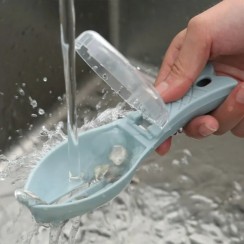 Fish Scales Graters Scraper Fish Cleaning Tool Scraping Scales Device with Cover Home Fishing Cleaning Peeler Kitchen Tool