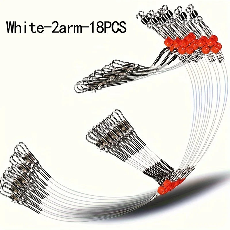 18PCS Fishing Leaders,Saltwater Tackle Rig with Swivels Snap, High-Strength Fishing Wire Gear Equipment for Lures Bait