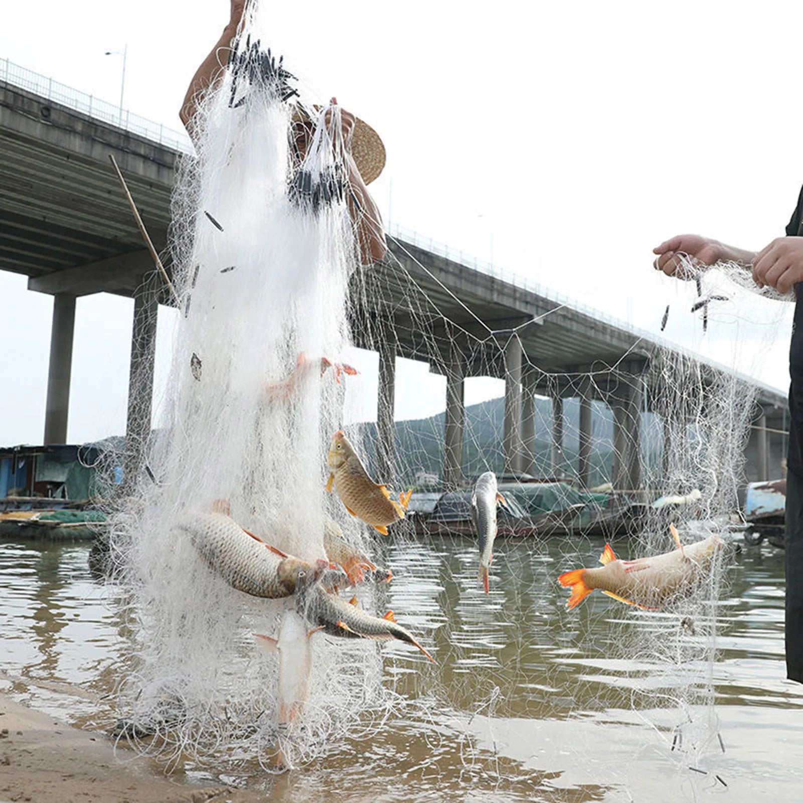 Professional Fishing Cast Net Fishing Gear Sturdy and Durable Portable Easy Throw Fishing Net for River Pond Sea Fishing Using