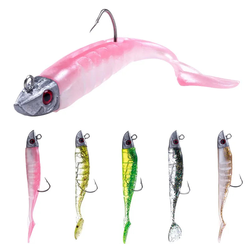 5-Piece Jig Head Soft Bait Set
