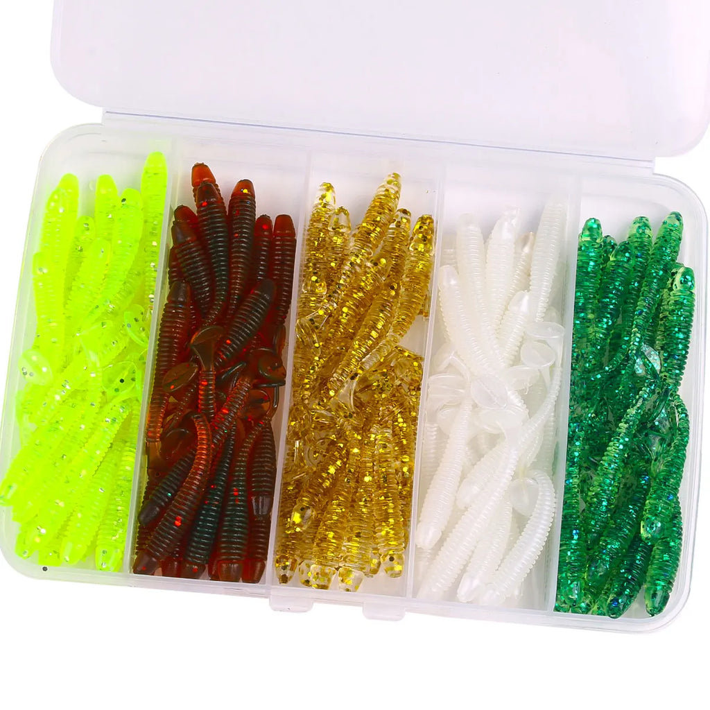 100-Piece Soft Worm Swimbait Kit