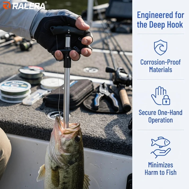 Lure Fishing Gear Equipment: Fish Gripper, Split Ring Fishing Pliers, Pliers Sheath, Retention Rope, Fishing Tackle Stuff Kit