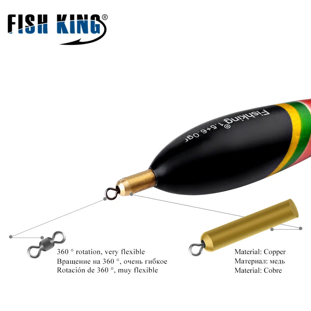 5 Pieces of Outdoor Fishing Gear Accessories for Fishing Float with Lead Shirt Wood, Large Buoyancy, and Thickened Tail