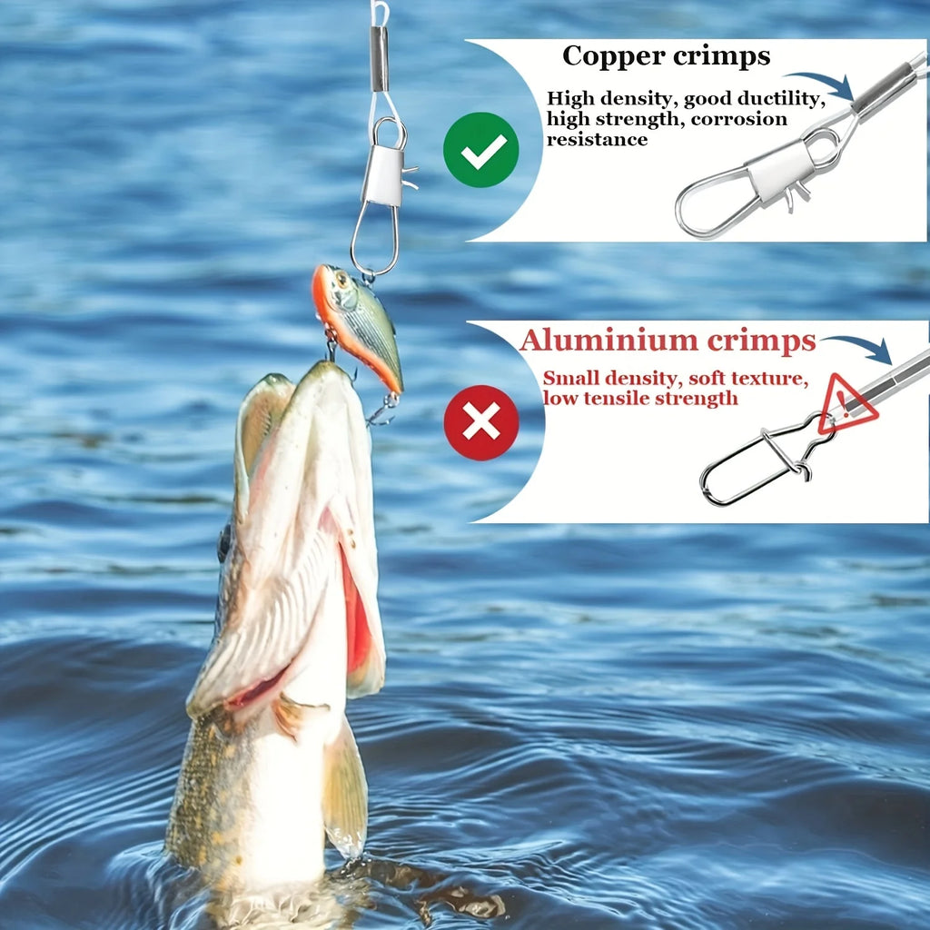 18PCS Fishing Leaders,Saltwater Tackle Rig with Swivels Snap, High-Strength Fishing Wire Gear Equipment for Lures Bait
