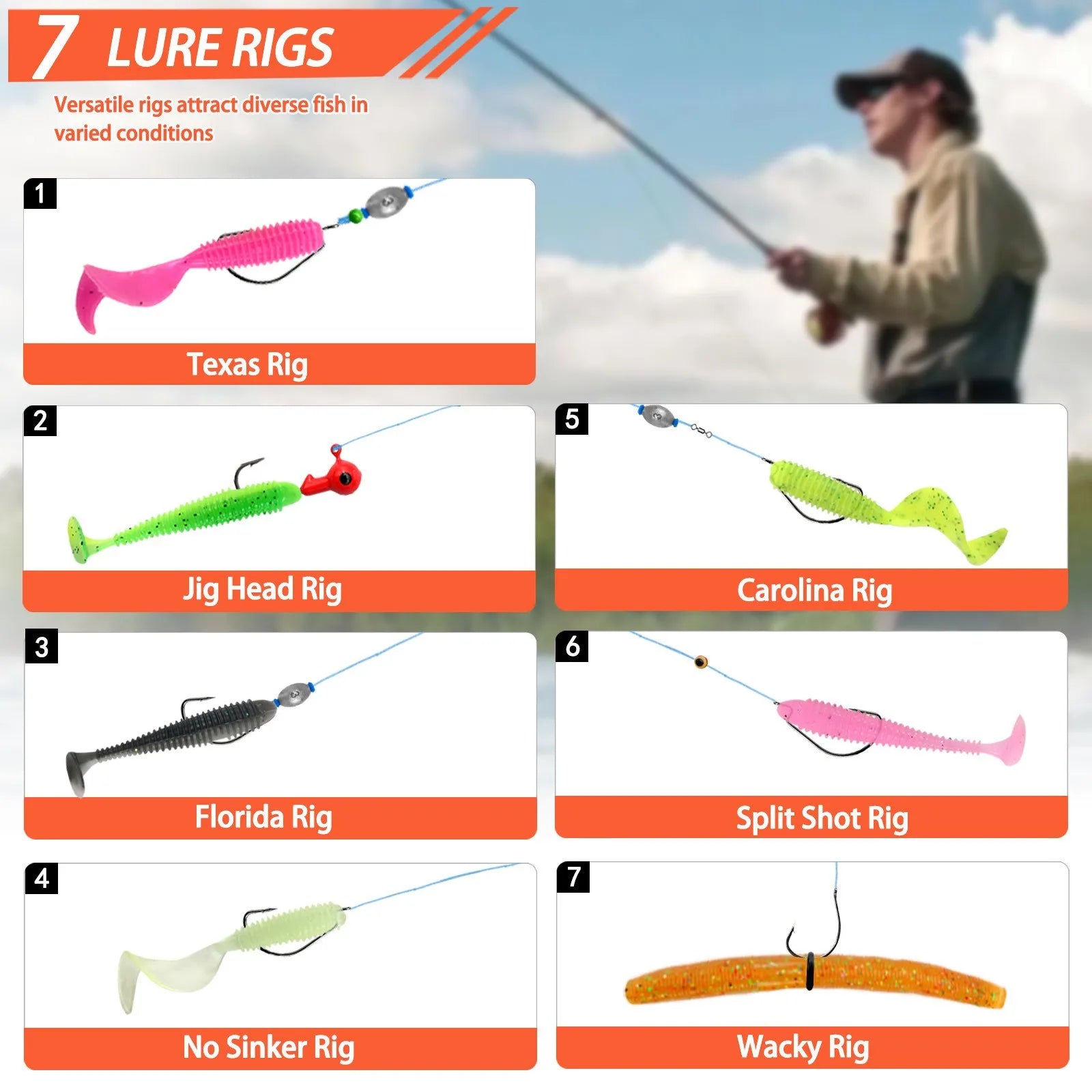 133pcs Fishing Lures Kit Tackle Box Set with Crankbaits Hooks Weights Bass Trout Pike Fishing Gear Gifts for Men