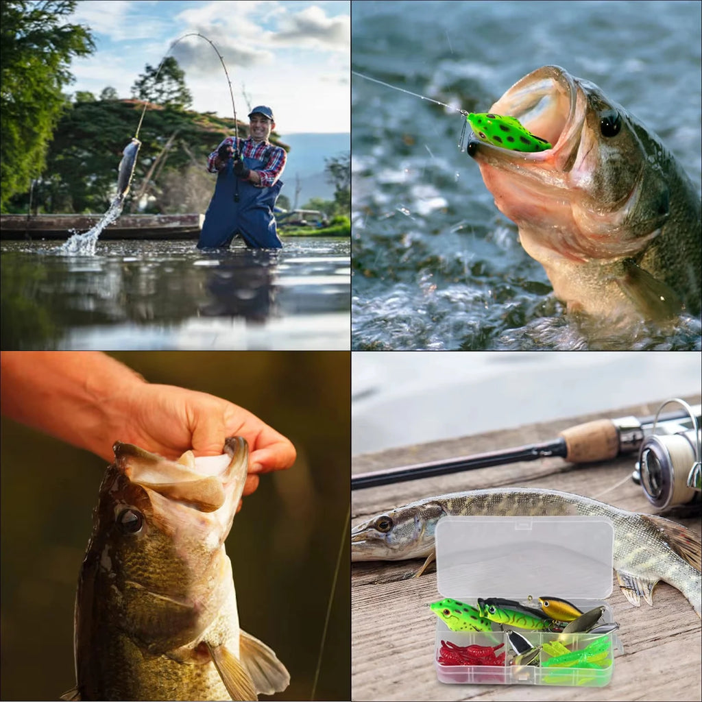 302Pcs Baits Fishing Lures Fishing Gear Lures Kit Multi-Lure Fishing Set for Fresh/Deep Water Bass Pesca