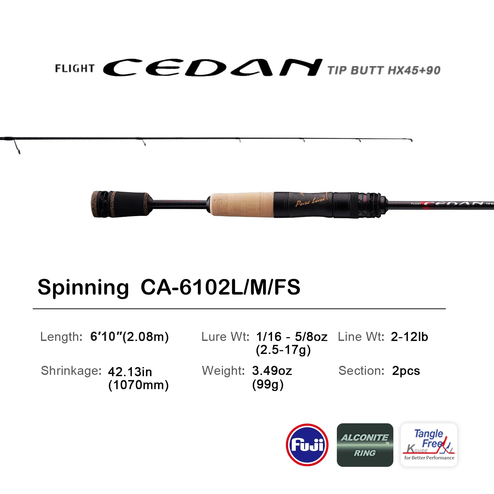 PURELURE CEDAN Bass Rod
