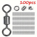 100pcs Swivel Fishing Gear, Stainless Steel Gear, for Seawater and Freshwater Fishing