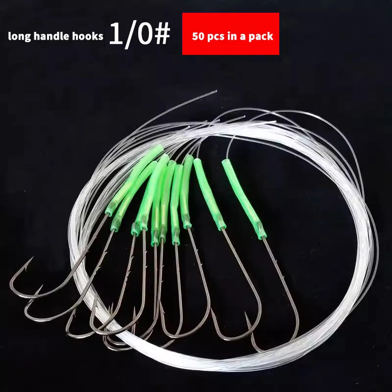 PD Fishing Gear Sea Fishing Double Back Barbs Long Shank Hooks Wire Hooks Hand Tied Hooks Sea Fishing Boat