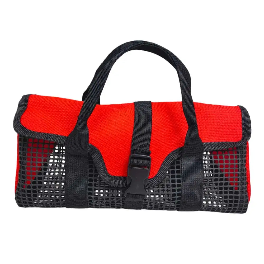 Heavy Duty Kayak Fishing Mesh Net Gear Bag Multi-Pool Tackle Organizer Storage Bag for Holds Fishing Pliers Reels Tools Lures