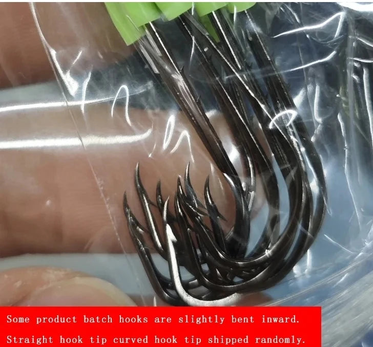 PD Fishing Gear Sea Fishing Double Back Barbs Long Shank Hooks Wire Hooks Hand Tied Hooks Sea Fishing Boat