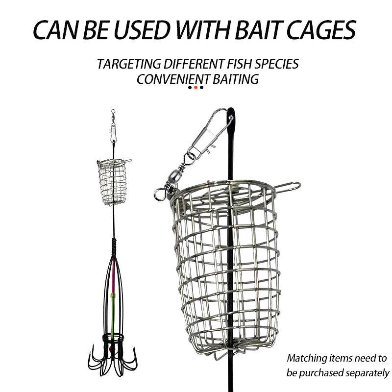 Fishing Accessories 8 Claw 16 Hooks Squid Bait Trap Cage Fishing Lure Cages Octopus Hook Trap Basket Fishing Gear Tools Tackle