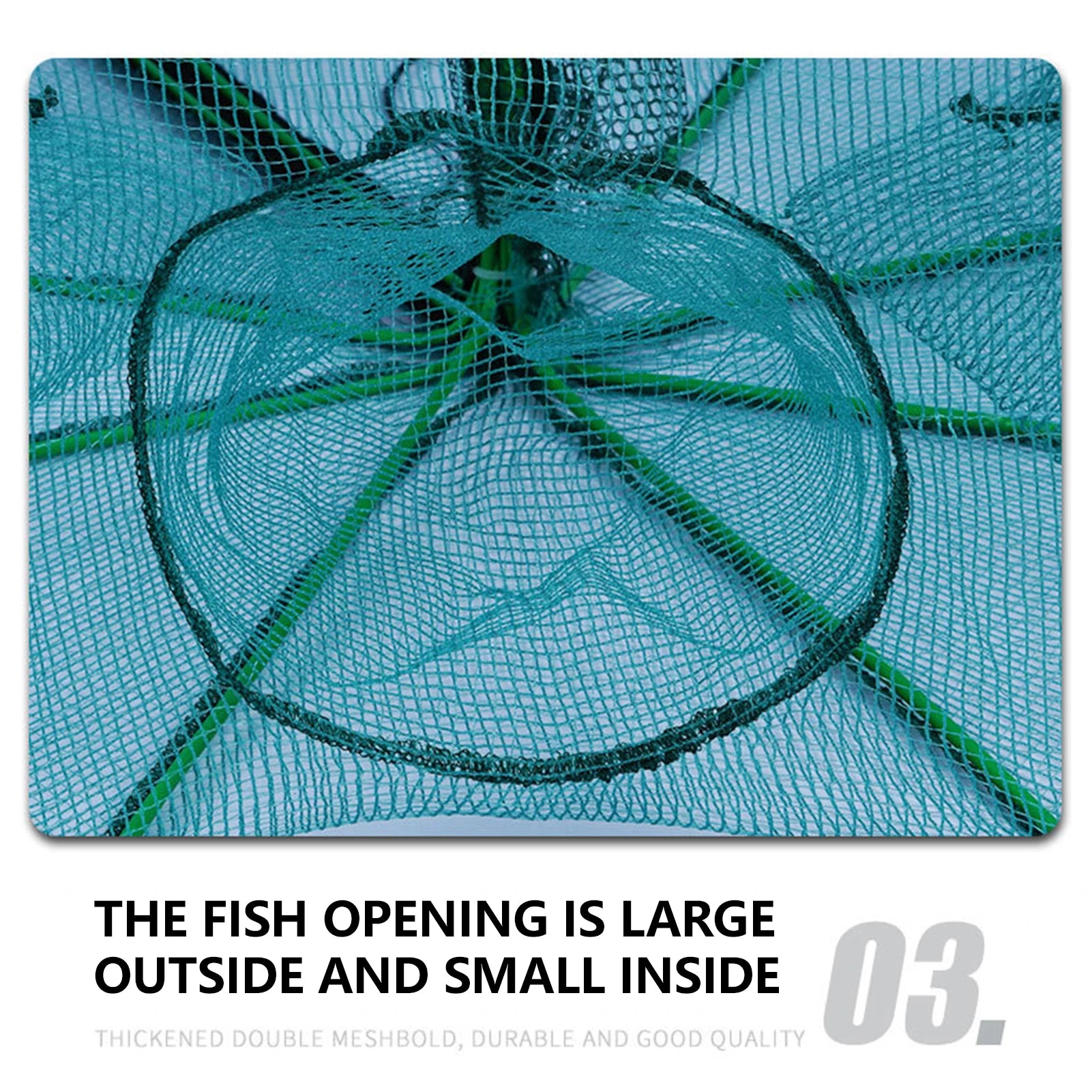Fishing Trap Catcher Tool Fishing Net Cage for Pond River Creek Outdoor Aquaculture Shrimp Eel Fish Durable Mesh Gear