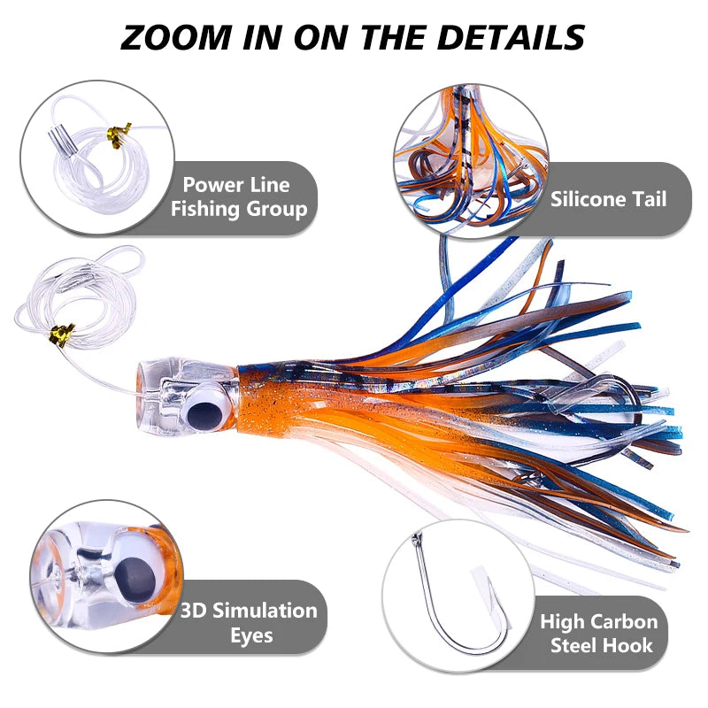 6-Piece Octopus Skirt Lure Set